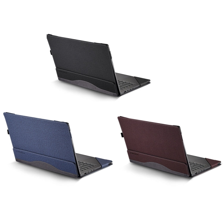 Schutzhülle aus Leder mit Ständer für Samsung Galaxy Book Pro 360 15,6 Zoll Laptop (Weinrot)