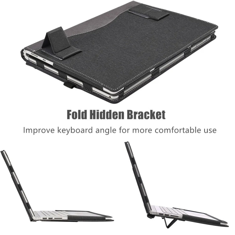 Schutzhülle aus Leder mit Ständer für Samsung Galaxy Book Pro 360 15,6 Zoll Laptop (Weinrot)