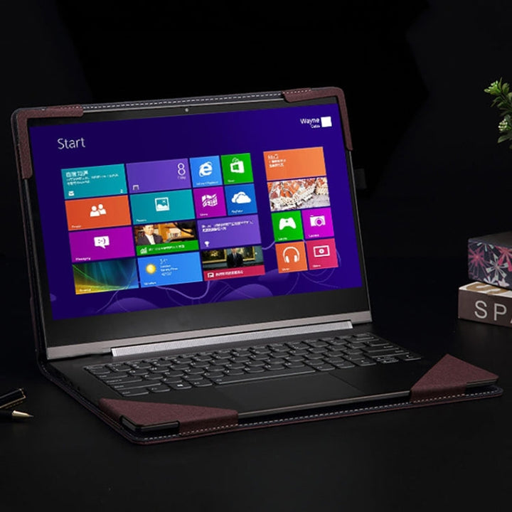 Schutzhülle aus Leder mit Ständer für Samsung Galaxy Book Pro 360 15,6 Zoll Laptop (Weinrot)