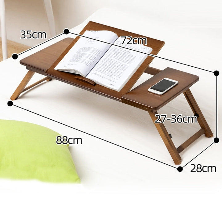 Sandsberg | 741ZDDNZ Bett Benutzen Faltbare Höhenverstellbare Laptop-Schreibtisch Wohnheim Studien-Schreibtisch, Spezifikation: Klassische Teefarbe 88cm Dicke Bambus