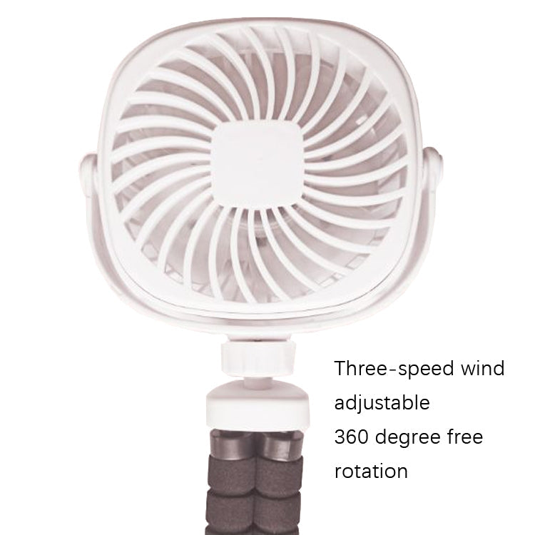 Octopus Kinderwagen Verformungsventilator Desktop Tragbar Handheld USB Klein Ventilator, Farbe: 1200mAh Weiß | Karnz