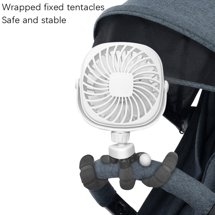 Octopus Kinderwagen Verformungsventilator Desktop Tragbar Handheld USB Klein Ventilator, Farbe: 1200mAh Weiß | Karnz