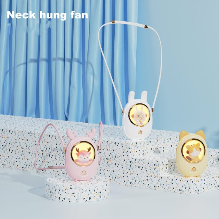Star Pet Hängender Nackenventilator USB Handheld Leiser Luminöser Ventilator (Pink) | Karnz