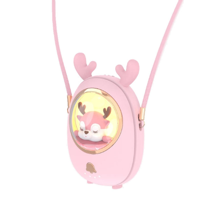 Star Pet Hängender Nackenventilator USB Handheld Leiser Luminöser Ventilator (Pink) | Karnz