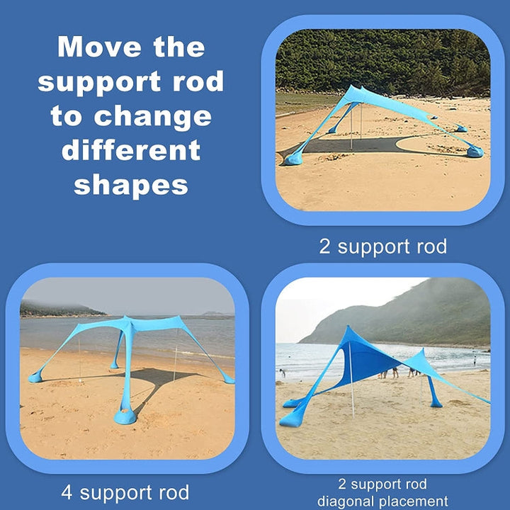 Sandsberg | Outdoor Strand Lycra Pavillon Camping Zelt Sonnenschutz Angelzelt, Größe: 210x200x150cm (See Blau)