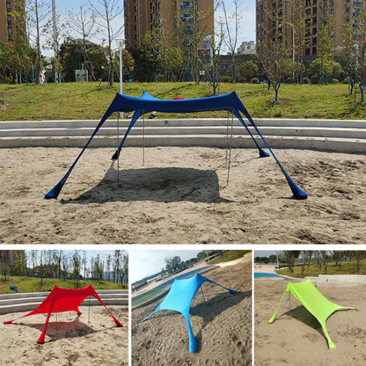 Sandsberg | Outdoor Strand Lycra Zelt Sonnenblende Camping Zelt, Größe: 300x300x200cm (See Blau)