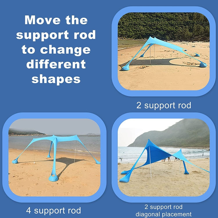 Sandsberg | Outdoor Strand Lycra Zelt Sonnenblende Camping Zelt, Größe: 300x300x200cm (See Blau)