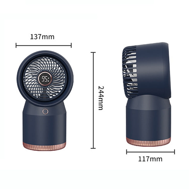 Spray Befeuchteter LED Digitalanzeige Büro Zuhause Ventilator, Stil: 3600mAh Wiederaufladbar(Weiß) | Karnz