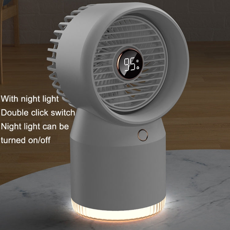 Spray Befeuchteter LED Digitalanzeige Büro Zuhause Ventilator, Stil: 3600mAh Wiederaufladbar(Weiß) | Karnz