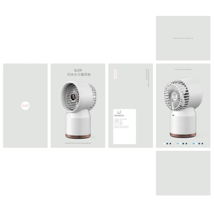Spray Befeuchteter LED Digitalanzeige Büro Zuhause Ventilator, Stil: 3600mAh Wiederaufladbar(Weiß) | Karnz