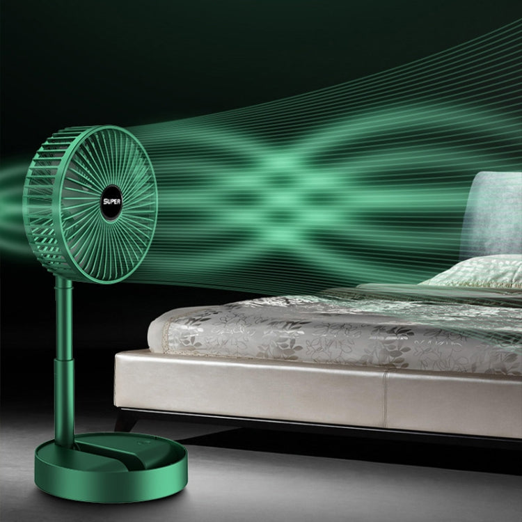 Tragbarer Faltventilator  Teleskopischer Standventilator, Stil: Wiederaufladbar (Grün) | Karnz