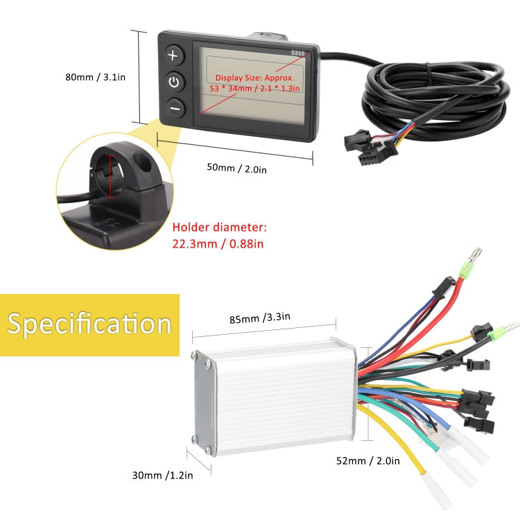 S866 A Typ Universal-Armaturenbrett-Set für Elektrofahrräder, Spezifikation: 36 V / 48 V