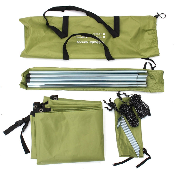 Sandsberg | Outdoor Picknick Campingzelt An Der Seite Des Autos Fahrzeug Regenfest Sonnenblende Zelt 300x200cm (Khaki)