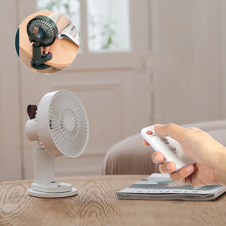 Smart Remote Control Usb Charging Shaking Head Desktop Fan Stroller Clip Fan(Green) | Karnz