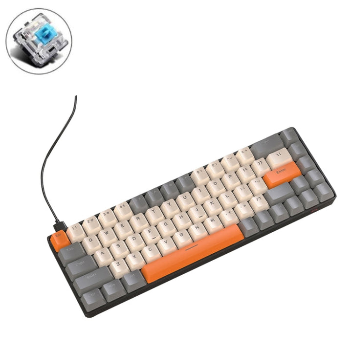 Sandsberg | ZIYOU LANG T8 68 Tasten RGB Gaming Mechanische Tastatur, Kabellänge: 1,5m, Stil: Mikro Licht Version Grüner Schaft