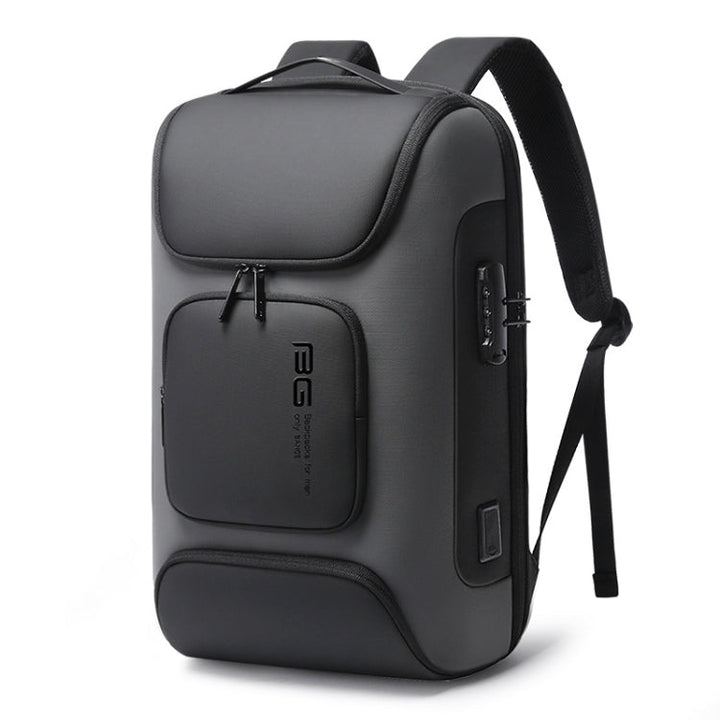 BANGE BG-7216plus Diebstahlsicherer, wasserdichter Reiserucksack für Herren, 15,6 Zoll Laptoptasche (Grau)