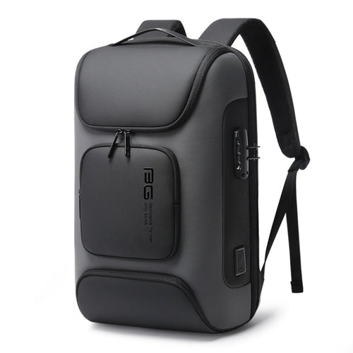 BANGE BG-7216plus Diebstahlsicherer, wasserdichter Reiserucksack für Herren, 15,6 Zoll Laptoptasche (Grau)