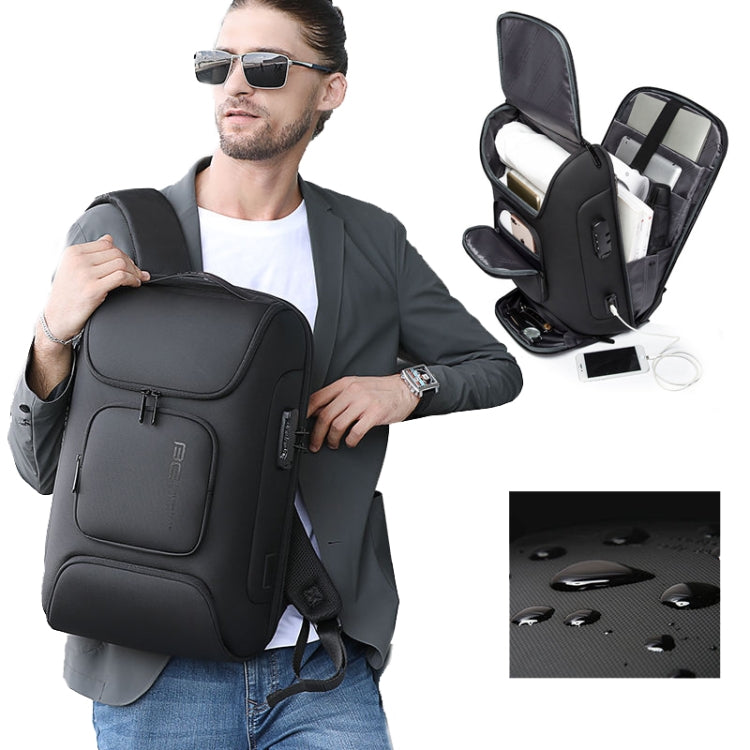 BANGE BG-7216plus Diebstahlsicherer, wasserdichter Reiserucksack für Herren, 15,6 Zoll Laptoptasche (Grau)