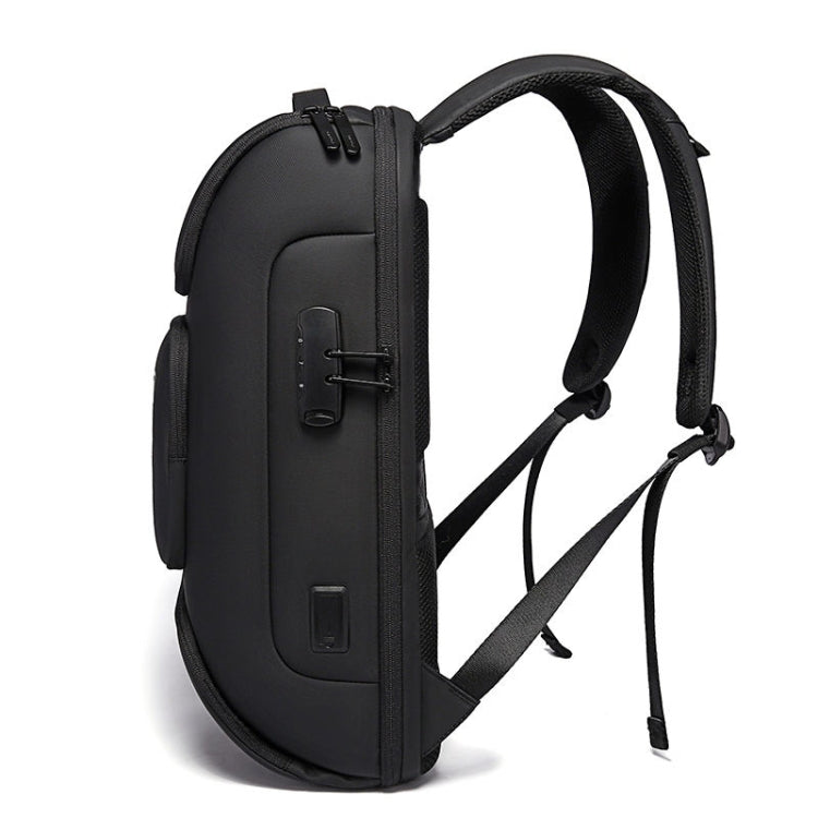 BANGE BG-7216plus Diebstahlsicherer, wasserdichter Reiserucksack für Herren, 15,6 Zoll Laptoptasche (Grau)