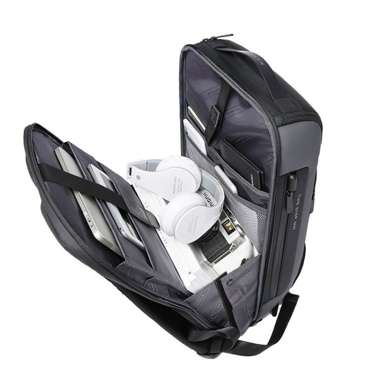 BANGE BG-7216plus Diebstahlsicherer, wasserdichter Reiserucksack für Herren, 15,6 Zoll Laptoptasche (Grau)
