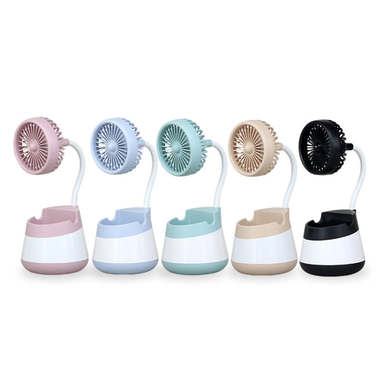 276A USB-Lade Schreibtisch Stift Halter Ventilator mit Telefon Halter Funktion Schlafsaal Tragbarer Ventilator (Rosa) | Karnz