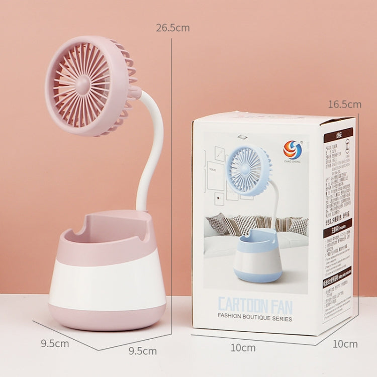 276A USB-Lade Schreibtisch Stift Halter Ventilator mit Telefon Halter Funktion Schlafsaal Tragbarer Ventilator (Rosa) | Karnz