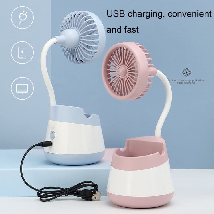 276A USB-Lade Schreibtisch Stift Halter Ventilator mit Telefon Halter Funktion Schlafsaal Tragbarer Ventilator (Rosa) | Karnz