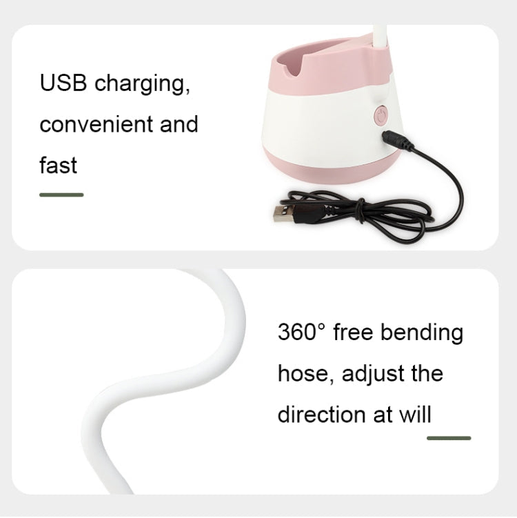 276A USB-Lade Schreibtisch Stift Halter Ventilator mit Telefon Halter Funktion Schlafsaal Tragbarer Ventilator (Rosa) | Karnz