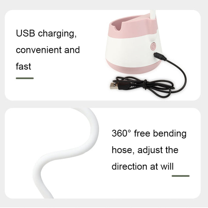 276A USB-Lade Schreibtisch Stift Halter Ventilator mit Telefon Halter Funktion Schlafsaal Tragbarer Ventilator (Rosa) | Karnz