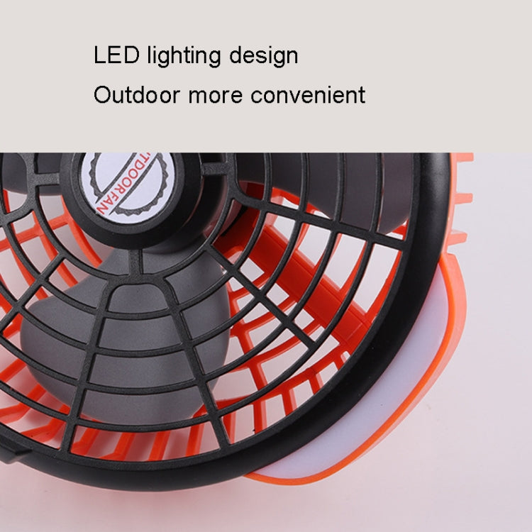 Outdoor Camping USB Lade Fan Zelt Schwenkopf Fan Mit Stativ LED Licht (Schwarz) | Karnz