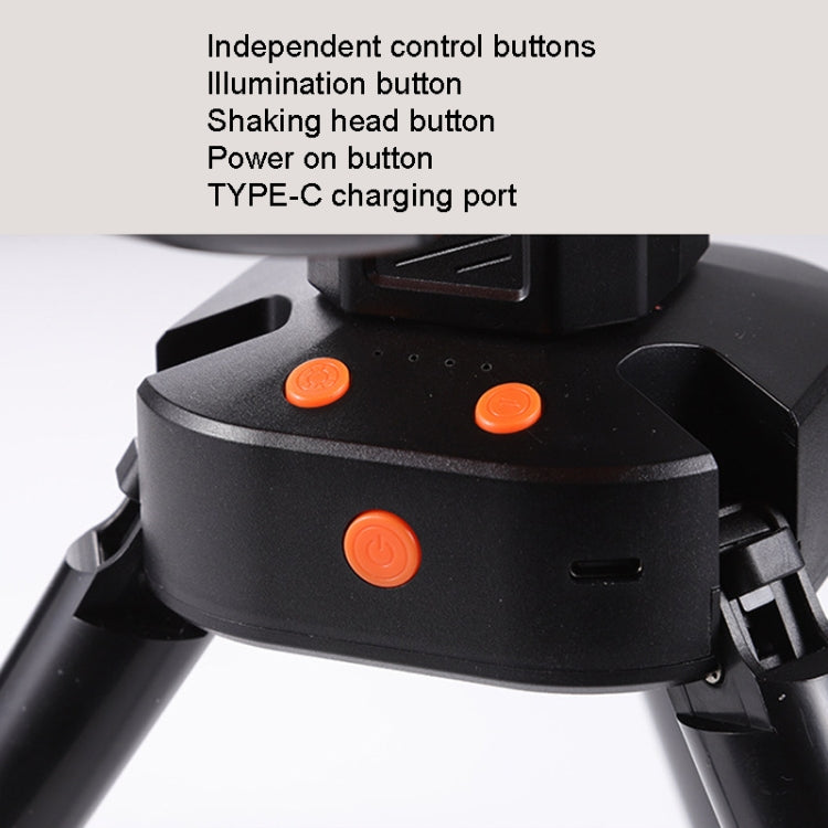 Outdoor Camping USB Lade Fan Zelt Schwenkopf Fan Mit Stativ LED Licht (Schwarz) | Karnz
