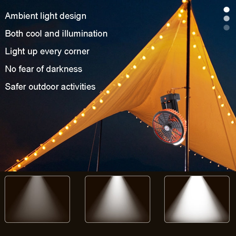 Outdoor Camping USB Lade Fan Zelt Schwenkopf Fan Mit Stativ LED Licht (Schwarz) | Karnz