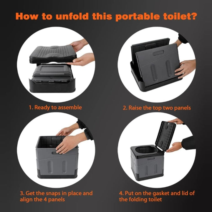 Sandsberg | Auto Faltbare tragbare Toilette Outdoor Notfall Mobile Toilette (Dunkelgrau)