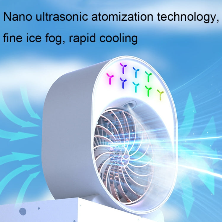 USB Spray Befeuchtung Klimaanlagenventilator Kleiner Tragbarer Desktop Luftkühler, Stil: Laden (Grün) | Karnz