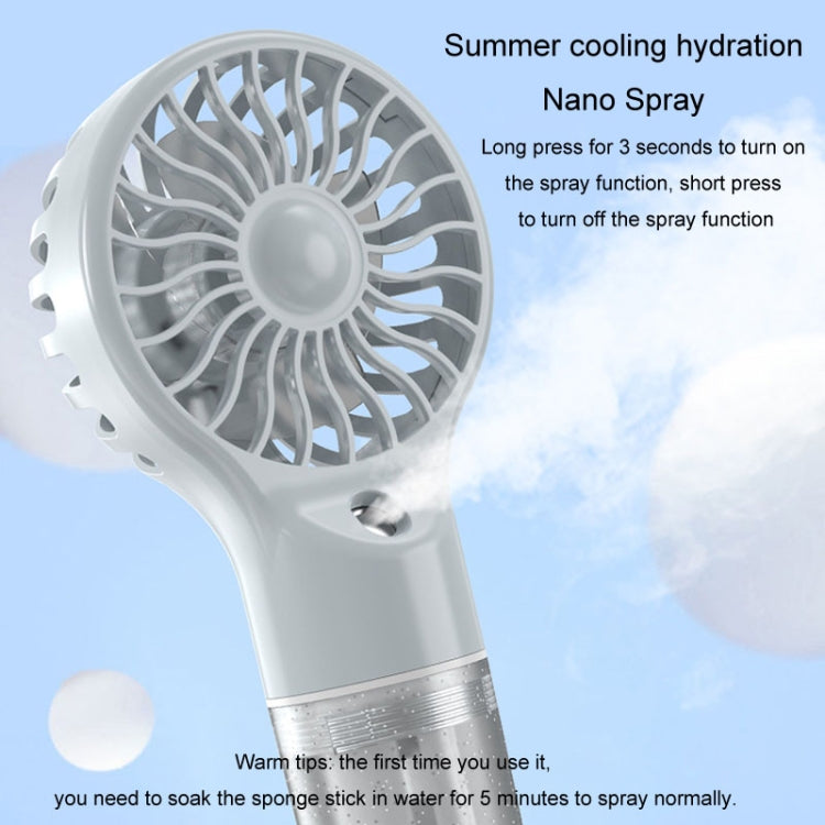 USB wiederaufladbarer tragbarer Sprühventilator Handheld Hydration Elektrischer Ventilator (Grau) | Karnz