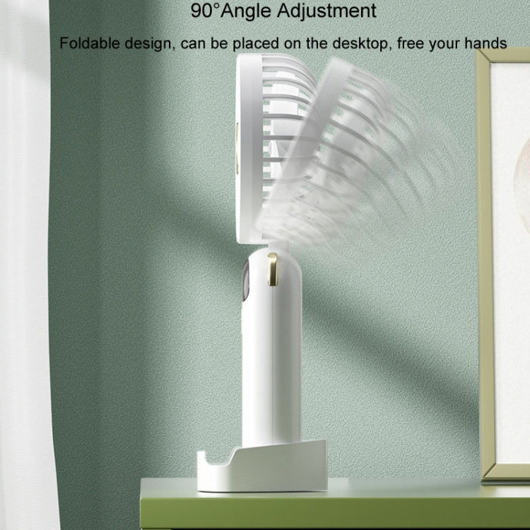 Faltbarer Digitaldisplay USB-Ladeventilator Tragbarer Stiller Hängender Hals Außen Kleiner Ventilator (Blau) | Karnz