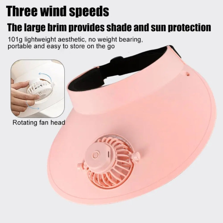 Sommer Outdoor Sonnenschutz Verstellbarer Rotierender Ventilator Sonnenhut (Rosa) | Karnz