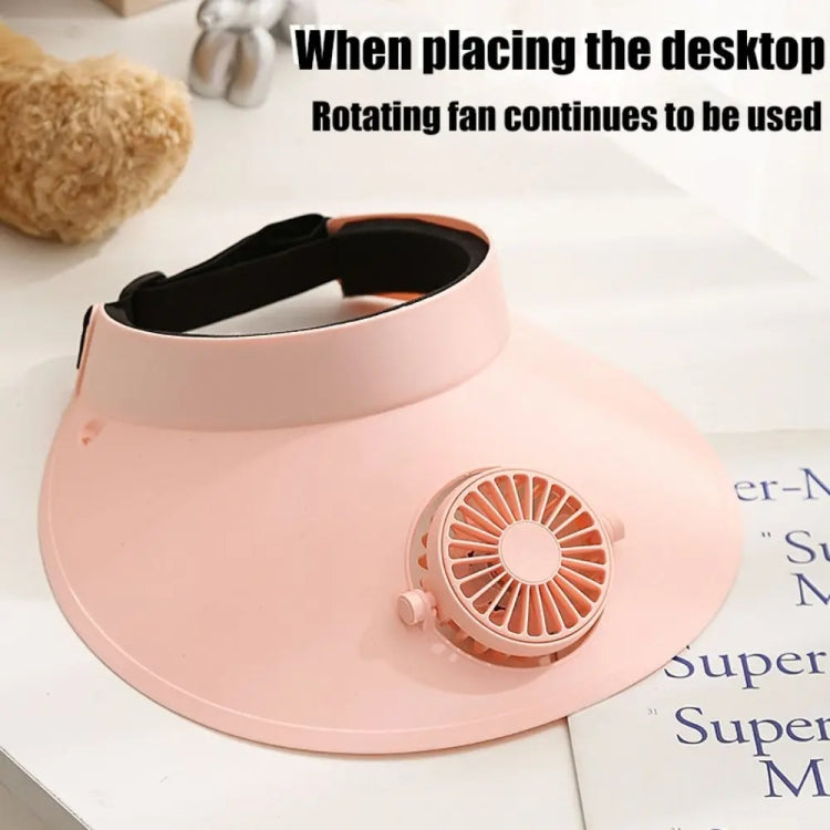 Sommer Outdoor Sonnenschutz Verstellbarer Rotierender Ventilator Sonnenhut (Rosa) | Karnz