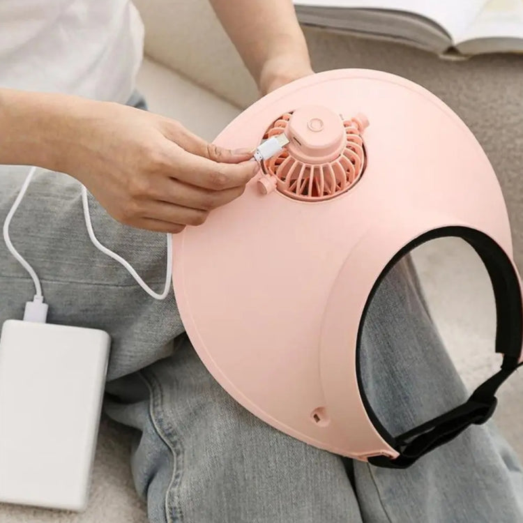 Sommer Outdoor Sonnenschutz Verstellbarer Rotierender Ventilator Sonnenhut (Rosa) | Karnz