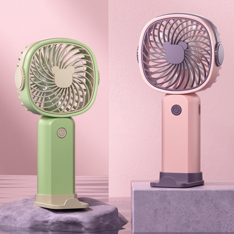 Handheld tragbarer Mini-Multifunktionsventilator mit Handyhalterfunktion, Farbe: Gelbgrün ohne Batterie | Karnz