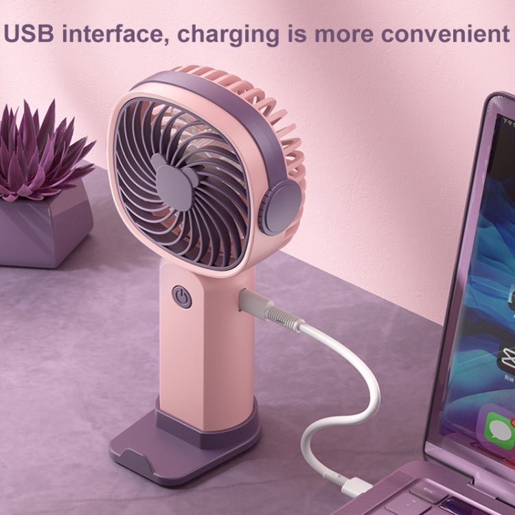 Handheld tragbarer Mini-Multifunktionsventilator mit Handyhalterfunktion, Farbe: Gelbgrün ohne Batterie | Karnz