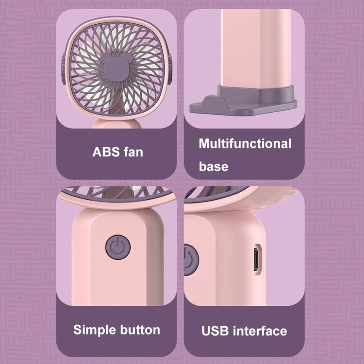 Handheld tragbarer Mini-Multifunktionsventilator mit Handyhalterfunktion, Farbe: Gelbgrün ohne Batterie | Karnz