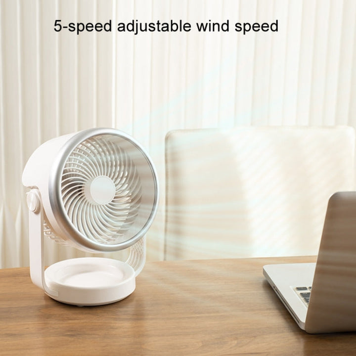 Luftzirkulationsventilator USB-Laden Schreibtischleiser Ventilator (Weiß) | Karnz