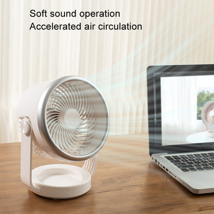 Luftzirkulationsventilator USB-Laden Schreibtischleiser Ventilator (Weiß) | Karnz
