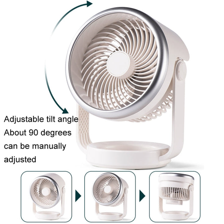 Luftzirkulationsventilator USB-Laden Schreibtischleiser Ventilator (Weiß) | Karnz