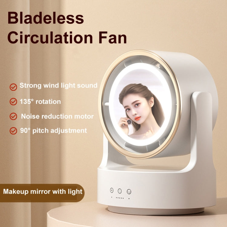 3 In 1 Multifunktionaler Desktopventilator mit LED-Licht Kosmetikspiegel USB-Anschluss Nicht-oszillierend | Karnz