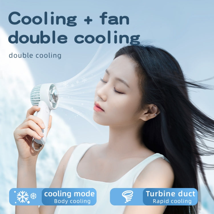 Outdoor Handheld Ice Air Conditioning Fan Astronaut Night Light Semiconductor Cooling Fan (Hellblau) | Karnz
