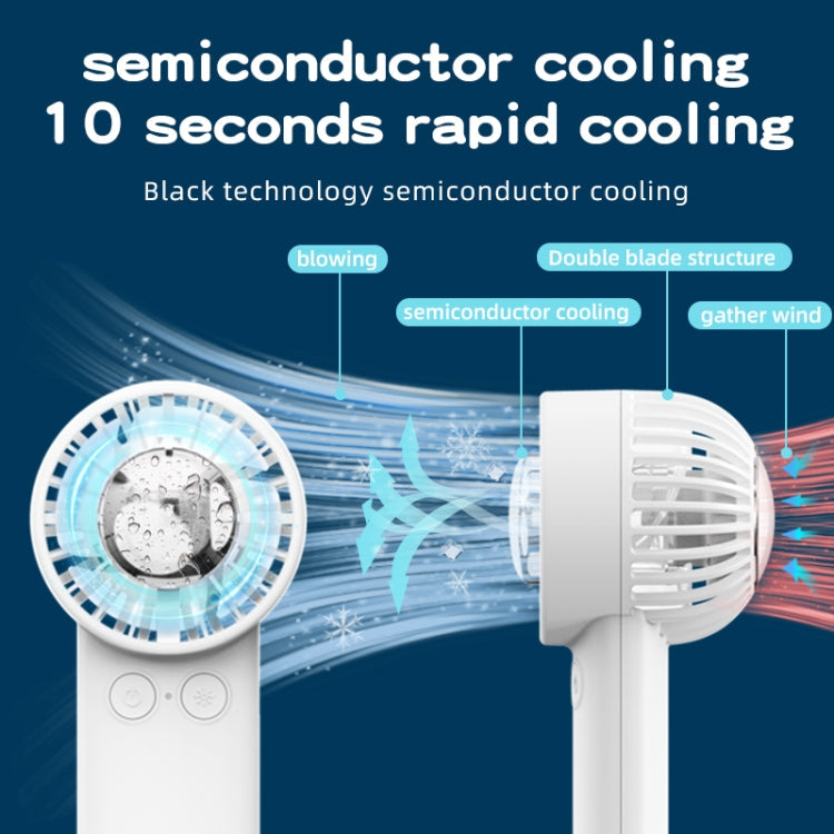 Outdoor Handheld Ice Air Conditioning Fan Astronaut Night Light Semiconductor Cooling Fan (Hellblau) | Karnz