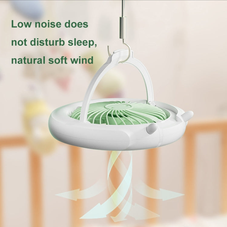 Nachtlicht Desktop Faltventilator Outdoor Camping Hängender Mini Ventilator, Farbe: Grün Verbesserte | Karnz