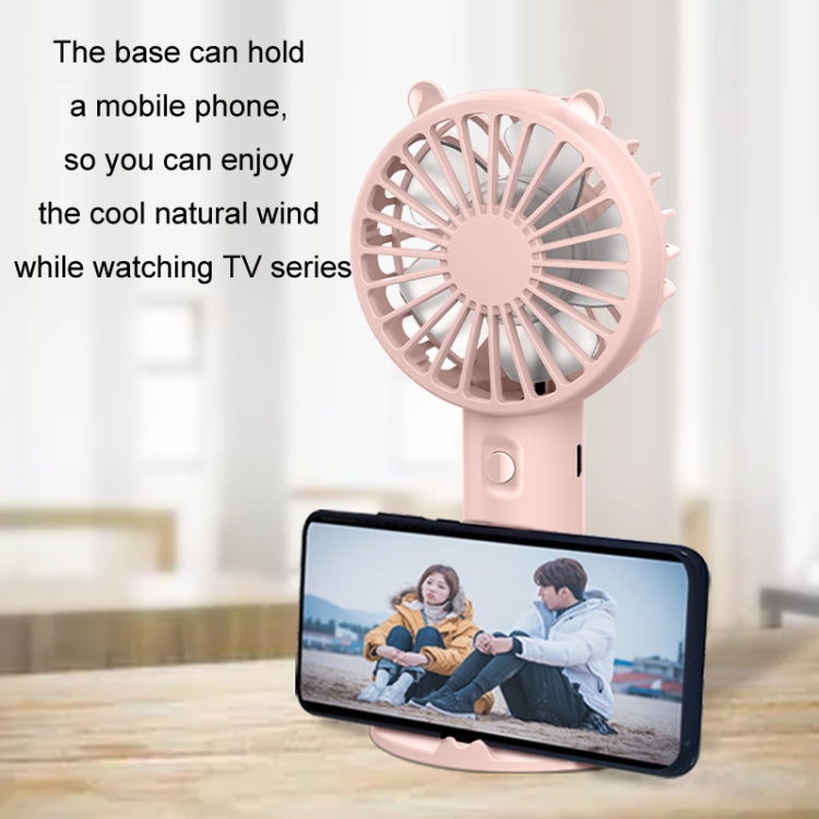 Mini USB Handheld Fan Wiederaufladbar Tragbar Desktop Telefonhalter (Pink) | Karnz